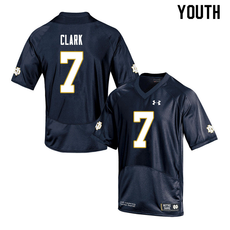Youth #7 Brendon Clark Notre Dame Fighting Irish College Football Jerseys Sale-Navy